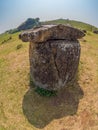 Giant Iron Age stone jars. Xiangkhoang Plateau, Laos Royalty Free Stock Photo